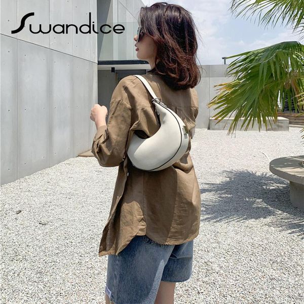 

evening bags calfskin real genuine cow leather half moon croissant baguette tote handbags shoulder crossbody messenger hobo women female