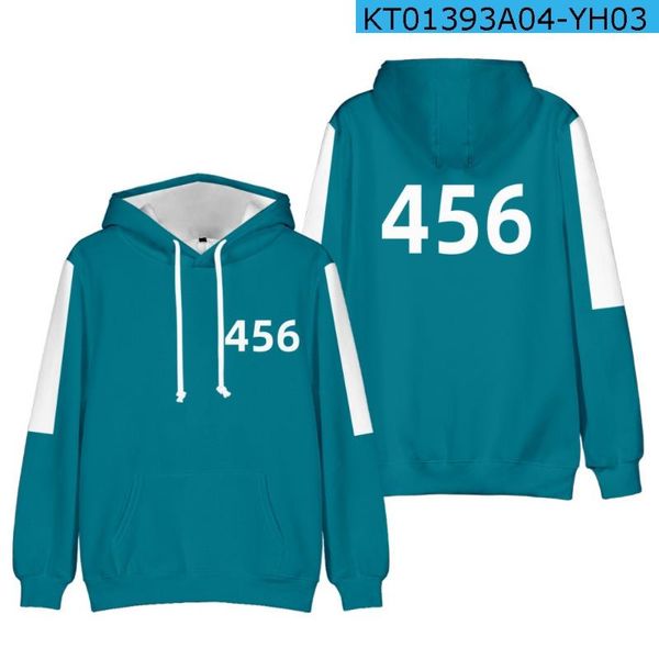 

men's hoodies & sweatshirts squid game 3d printing hoodie korean streetwear men women 456 pullover sweatshirt oversized 6xl, Black