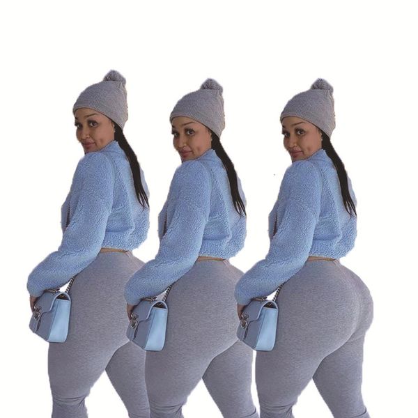 

2021 new wool coat female autumn winter solid color warm plush jacket zipper turn-down long sleeve loose outwears casual streetwear 4sse, Black;brown