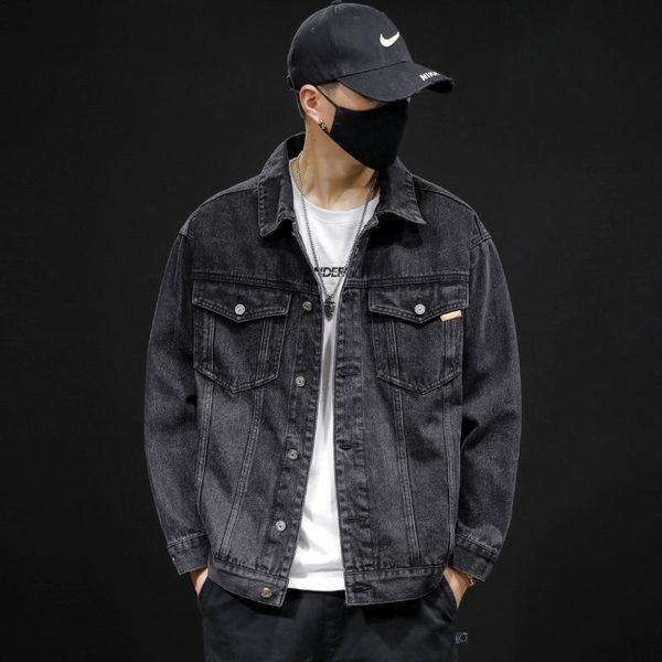

men's jackets 2021 spring autumn cotton denim jacket male casual fashion of the all-match outer clothes men plus large size, Black;brown