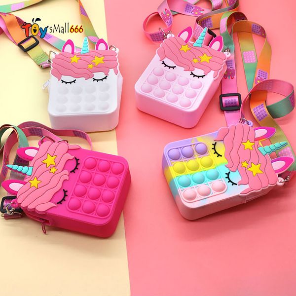 

new purse bag fidget toy sensory silicone push bubble stationery storage handbag fashion women girls coin purse