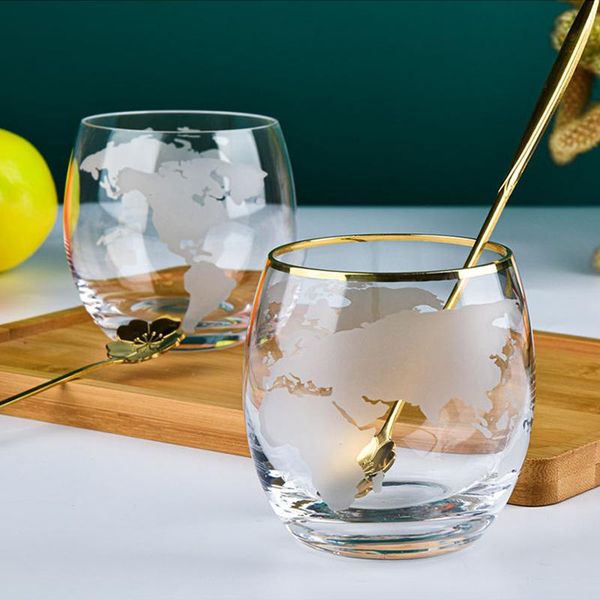 

wine glasses 250 ml whiskey glass etched globe for vodka rum rocks single