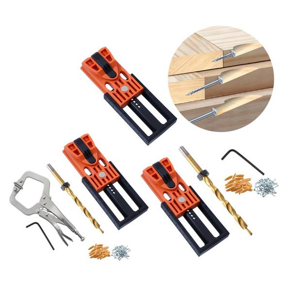 

professional hand tool sets 9.5mm hole jig kit woodworking oblique puncher wood drill locator dowel woodwork punching fixtures diy tools