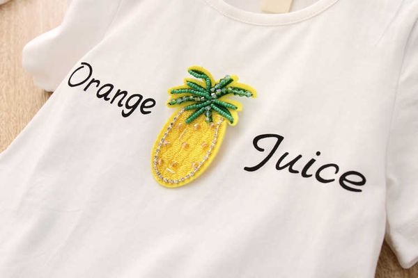 Çocuk Giyim Ananas T-Shirt+Etek Takım Yaz Toddler Kızlar Kıyafet Kıyafetleri Giyim Setleri için Takip