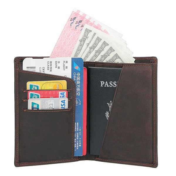 

card holders siku men's leather passport case handmade coin purses cover, Brown;gray