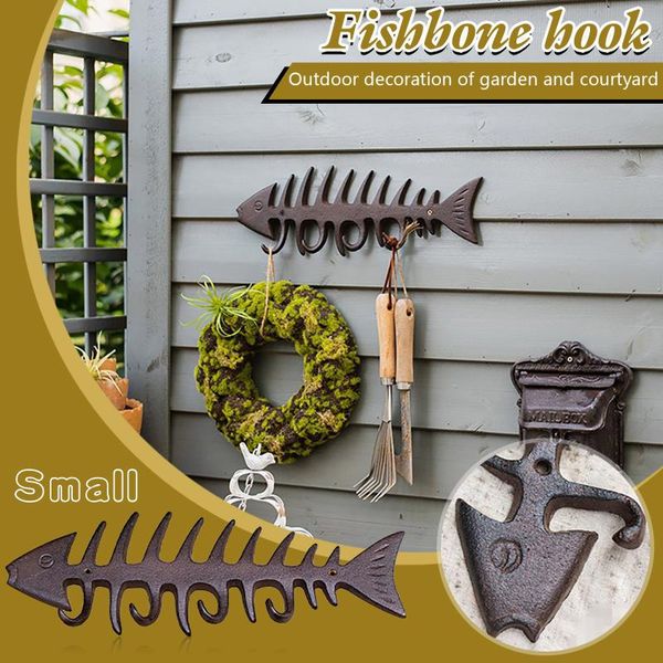 

hooks & rails metal iron fish hook clothing rack garden wall decoration
