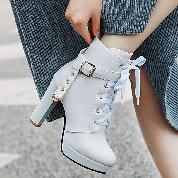 

boots children's fashion high heeled women's autumn winter 2021 short thick shoes, Black