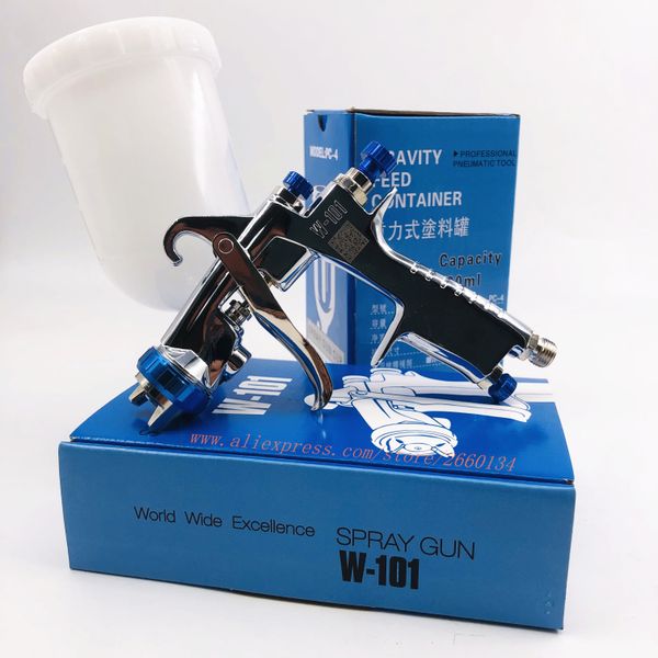

paint gun w101 air spray gun hand manual spray gun 1.3/1.5/1.8mm japan quality w-101 paint sprayer 400cc plastic tank airbrush