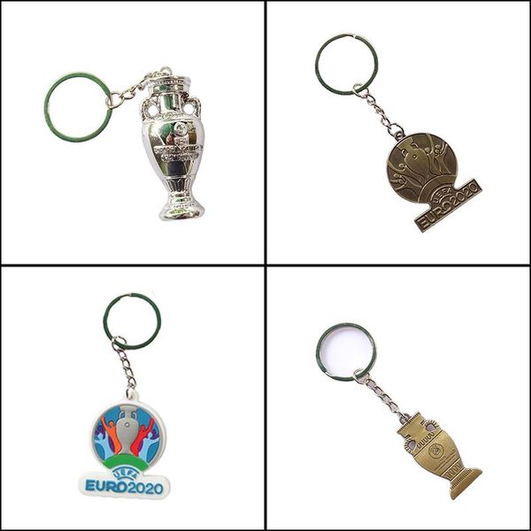 

keychains football european cup fans keychain souvenirs emblem key ring pendant gift, Silver