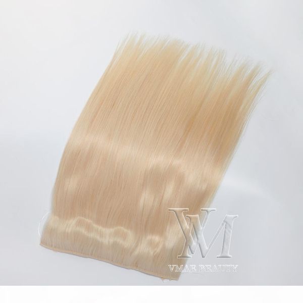 

european #613 blonde 120g 140g 160g 12 to 26 inch no glue straight halo flip in virgin remy human hair extensions, Black