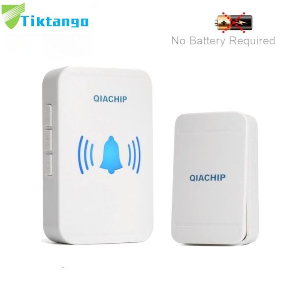 

smart home control self-powered waterproof wireless doorbell no battery led light 200m bell 38 melodies 4 levels volume door