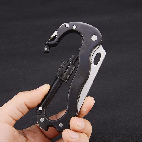 

outdoor aluminum alloy d-type quick hanging multifunctional climbing buckle, knife travel backpack, water bottle hook, camping hook