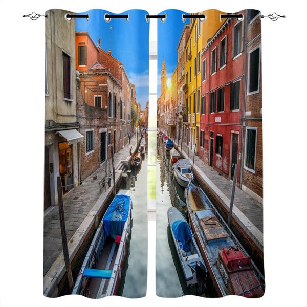 

curtain & drapes city river building sky clouds modern wall red living room bedroom large window curtains balcony outdoor gazebo hanging