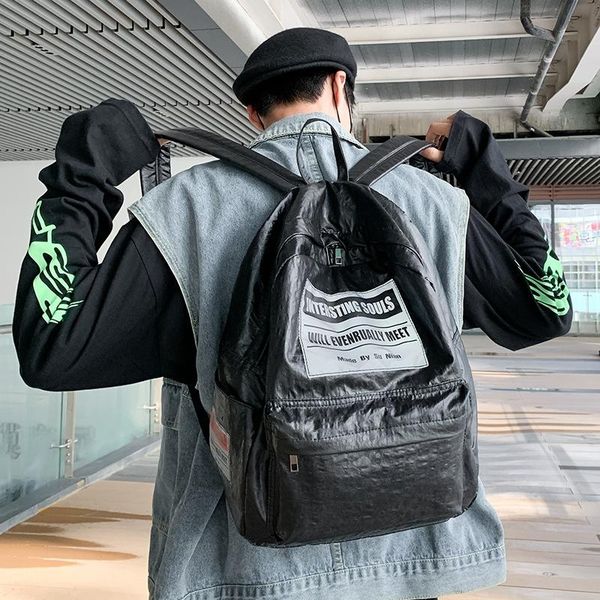 

backpack fashion trendy cool reflective boys and girls waterproof student school bag leisure large capacity travel