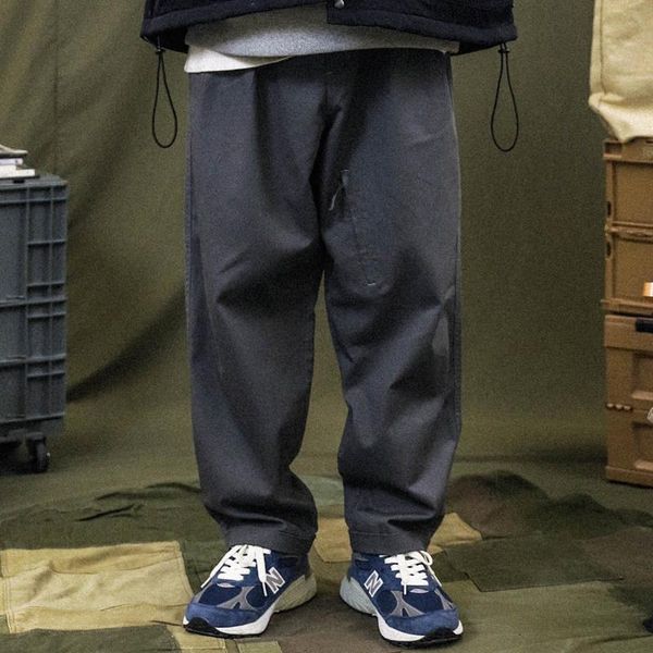 

men's pants zipper pocket harem mens streetwear solid color wide leg men casual trousers, Black