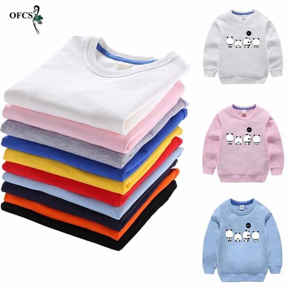 

spring autumn new cartoon pullover tee kids long sleeve t-shirt knit sweater boys girls child baby clothes 10 color size12t 210308, Blue
