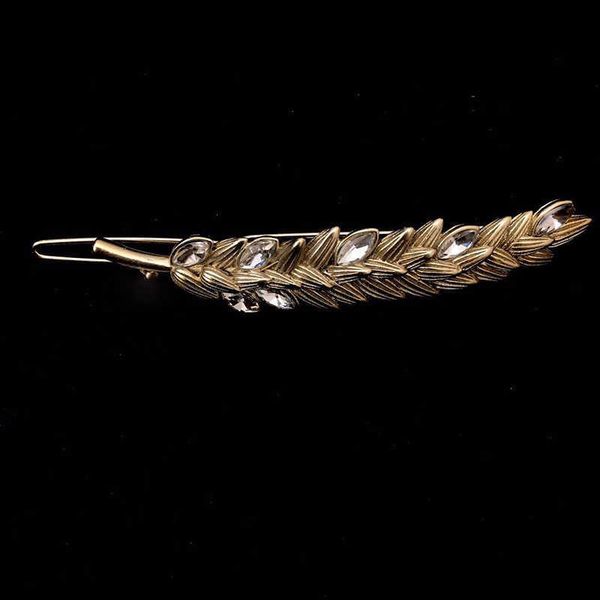 

2020 fashion jewelry for women girls feather hairpin barrettes beautiful girls hairwear jewelry gold color feather hair jewelry, Golden;silver