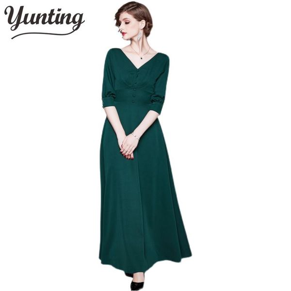 

casual dresses spring summer causal solid pleated women dress fashion v-neck high waist female, Black;gray