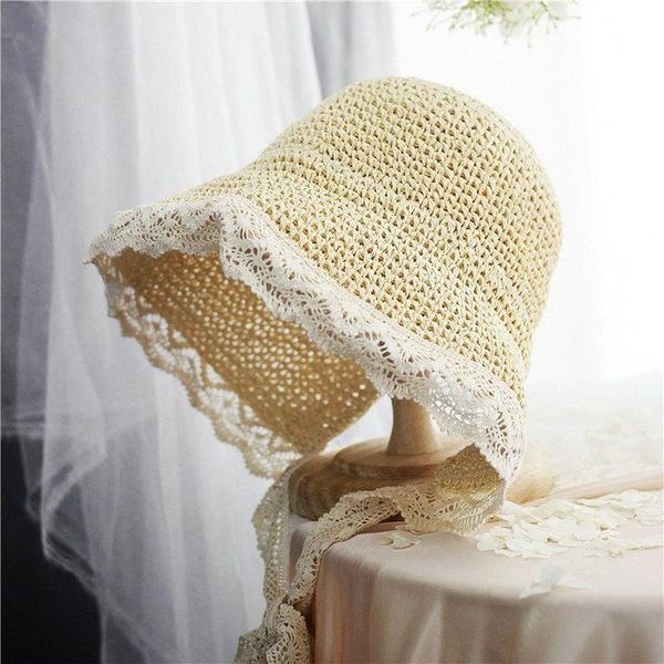 

stingy brim hats [la maxpa] handmade weave paper sun for women outdoor beach ribbon lace up large cute japanese style straw hat, Blue;gray