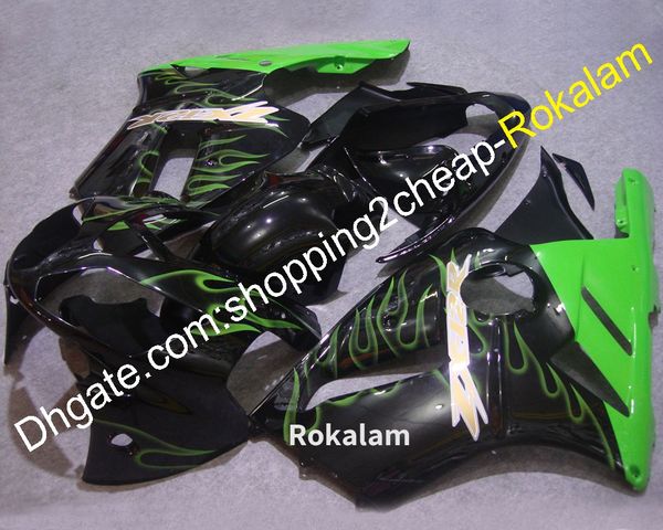 

zx-12r 02 03 04 fairing kit for kawasaki zx12r 2002 2003 2004 green flame aftermarket fairings (injection molding)