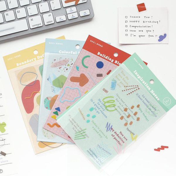 

double fantasia pvc paper graffiti morandi ins creative sticker accessories journal decoration supplies scrapbooking