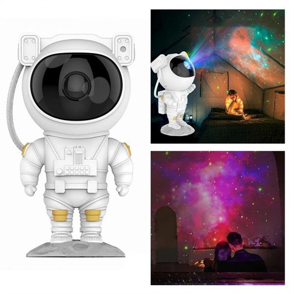 Giocattoli Astronauta Cielo stellato Lampada per proiettore Galaxy Star Proiezione laser Lampada per atmosfera di ricarica USB Decorazioni per la camera da letto per bambini Regalo di Natale del ragazzo 21126