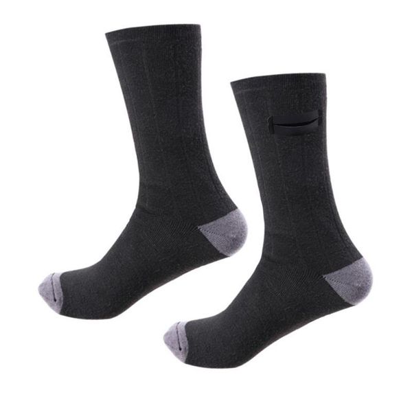 

sports socks electric heated 3.7v 4000 ma rechargeable outdoor winter warm for cycling hiking camping ski, Black