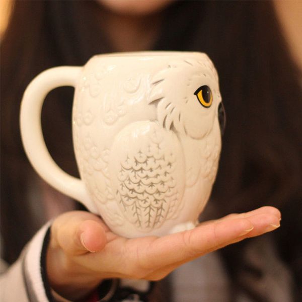 

cute mugs creative 3d animal cups ceramic milk mug tumbler hedwig owl coffee mug ceramic wine glass breakfast office cup