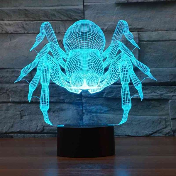 

2019 new spider 3d colorful touch charging led visual gift celebration lamp 3059