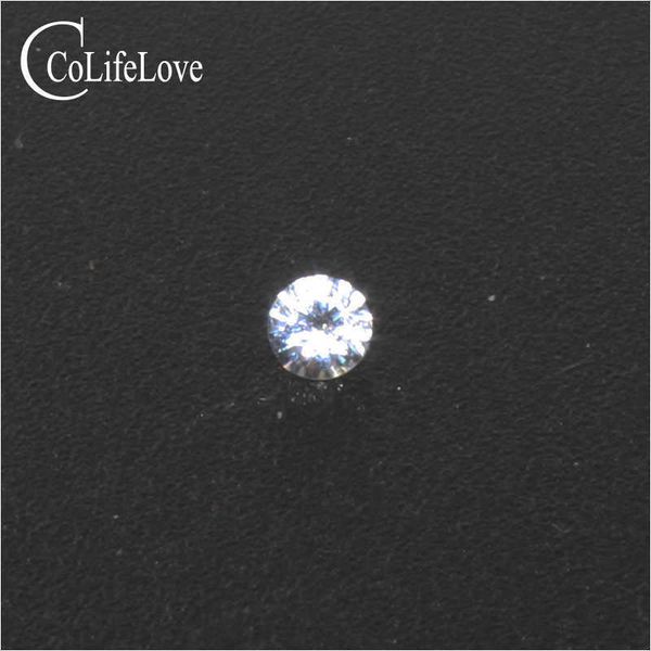 

2.5mm round cut white sapphire gemstone 100% real natural vs grade white sapphire side stones for jewelry h1015, Black
