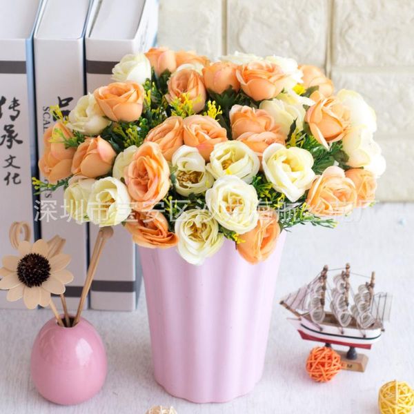 

10 head crimping rose wedding decoration artificial flower artificial rose plant silk flower