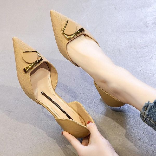 

dress shoes summer women two-piece pointed toe pumps suede leisure high heels wedding tenis feminino zapatillas mujer square, Black