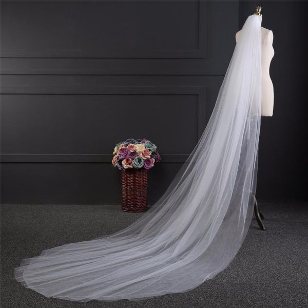 

bridal veils zyllgf long veil cut edge velo de novia ivory 3m wedding accessories in stock bl7, Black
