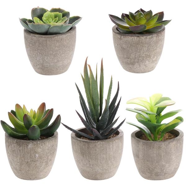 

decorative flowers & wreaths 1 set potted succulents plants ceramics bonsai with pots cement artificial flower fake for wedding garden home