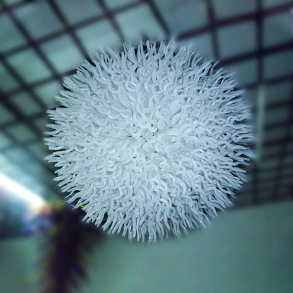 

modern murano glass chandeliers lamp white color led 100% hand blown pendant chandelier energy saving lamps for living room deco