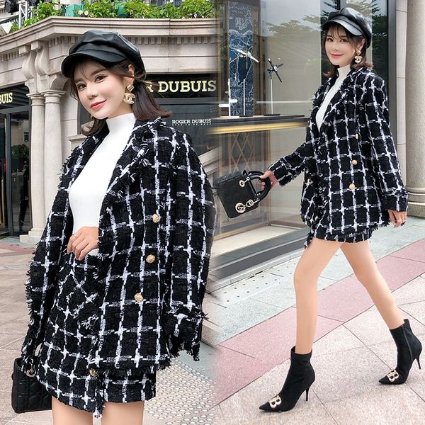 

autumn and new fragrance small suit playful fashion jacket + skirt of two female tending pieces psuq, White