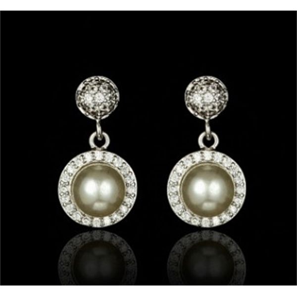 

noble low price colorful diamond crystal lady's earings 7.5rtr, Silver