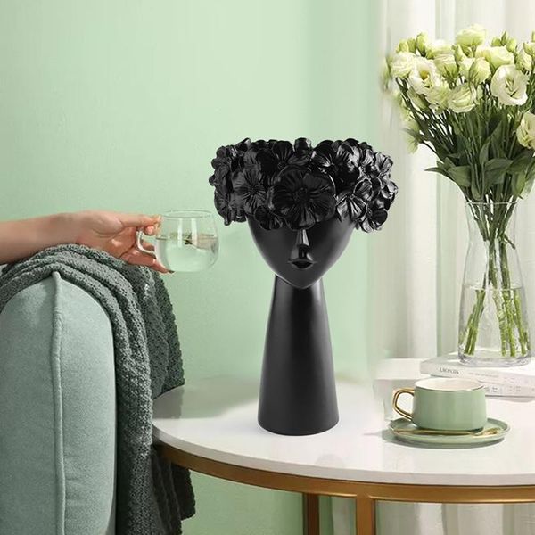 

resin vase statue sculpture nordic home decoration makeup brush holder storage box pen holder creative flower pot art supplies