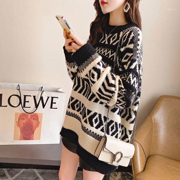 

ins winter fashion women long sweaters thick pollover outwear knit sweater women's, White;black