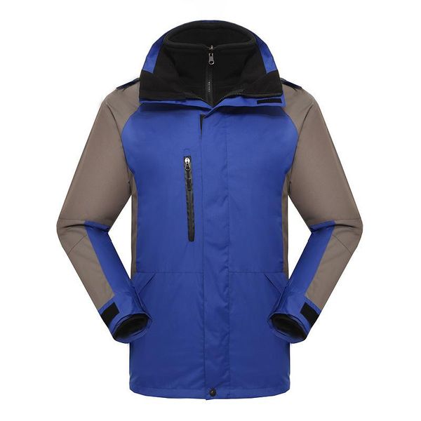 

2020 outdoor autumn jacket men plus velvet warm three-in-one female couple ski clothing manufacturers print wholesale, Gray;blue
