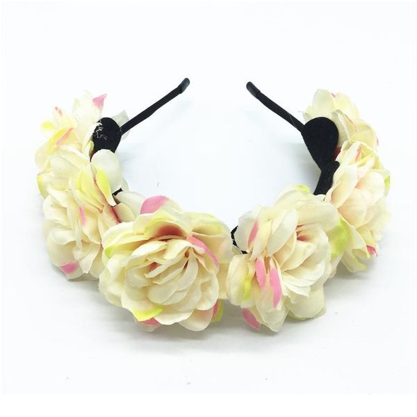 

princess headdresses flower crown kids floral headband garlands hair accessories bride bohemian flower wreath beach qylsmr