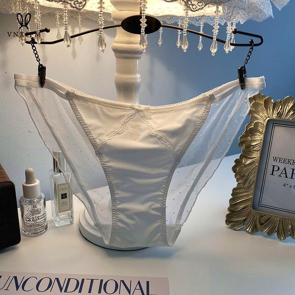 

women's panties summer simple and thin ice silk underwear, low-waist mesh solid color t-pants, european american lace seamless briefs, Black;pink