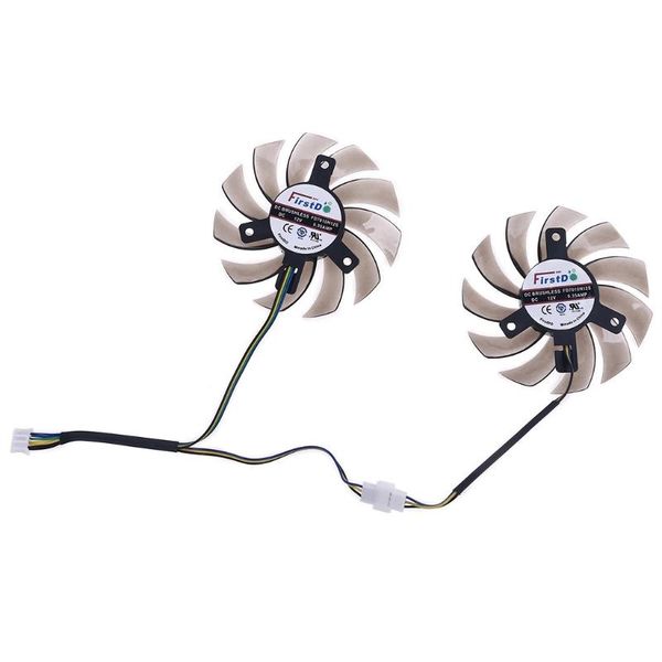 

fans & coolings 1 pair fd7010h12s 75mm 4pin cooler fan replacement for msi gtx r6870 r6790 graphics video card cooling