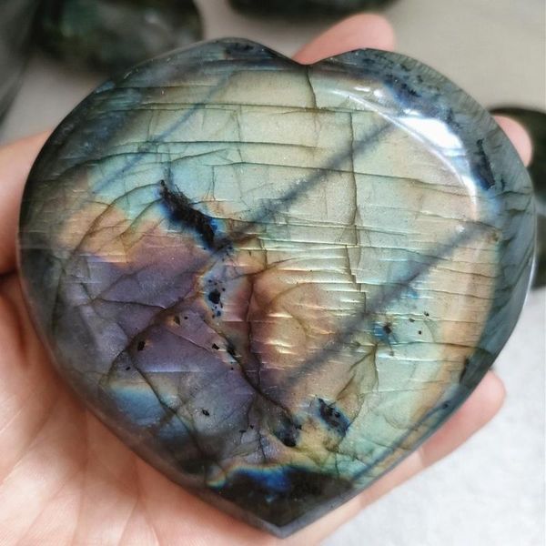 

decorative objects & figurines 190-400g big size labradorite heart moonstone crystal healing gifts home decoration