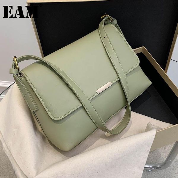 

shoulder bags [eam] women brief large capacity pu leather flap personality all-match crossbody bag fashion tide 2021 18a1906