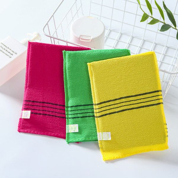 

double-sided towel korean exfoliating bath washcloth body scrub shower towel portable for adults coarse grain towel