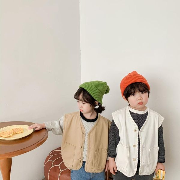 

waistcoat 2021 spring korean children's tooling vest for boys and girls japanese loose jacket toddler casual 2-7y, Camo