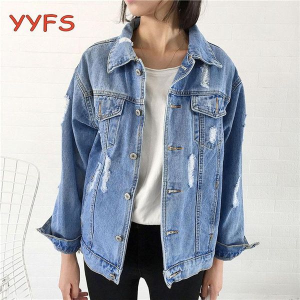 

women's jackets denim women frayed autumn street jacket for bomber jeans coat female basic loose casual outwear, Black;brown