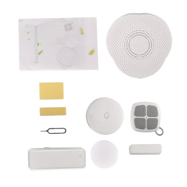 

gs-dml doorbell & night light alarm system built-in 4.0 us plug support door contact/pir motion sensor voice prompt