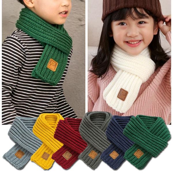 

scarves winter autumn cotton knitted kids scarf warm children baby boy girl born accessories neck-wrap, Blue;gray
